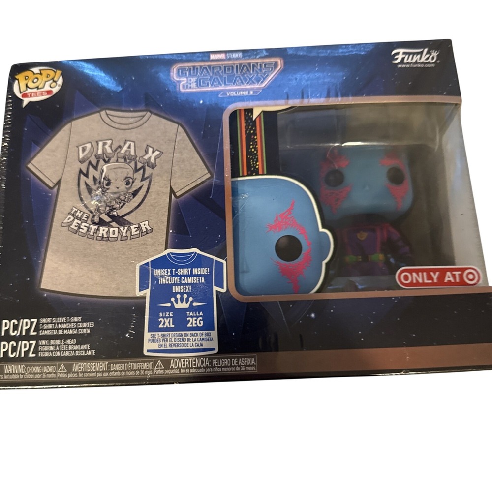 Funko Pop Tees‎ Marvel Guardians of the Galaxy Vol 3 Drax Bundle 2XL Target New